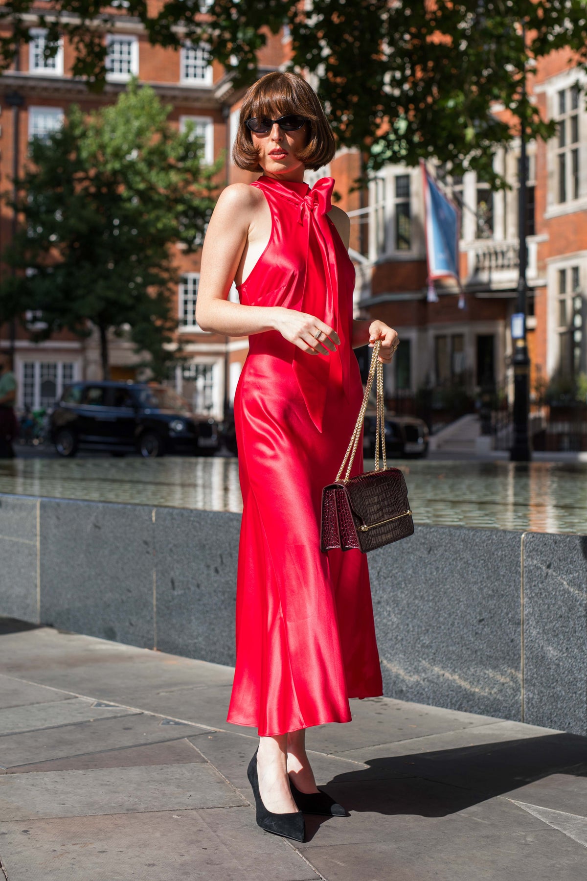 Queen of Hearts Red Poppy Silk Satin Dress