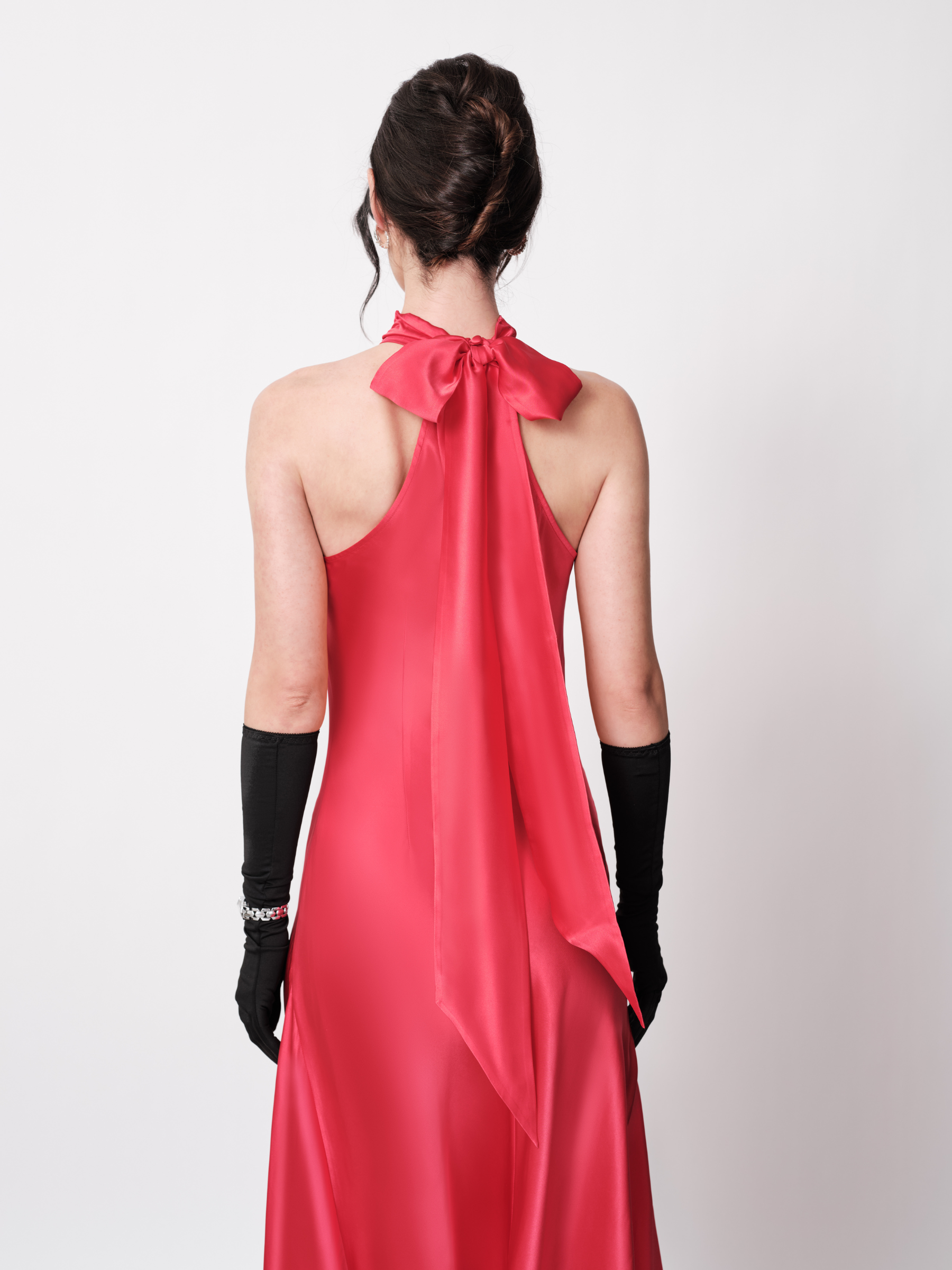 Queen of Hearts Red Poppy Silk Satin Dress