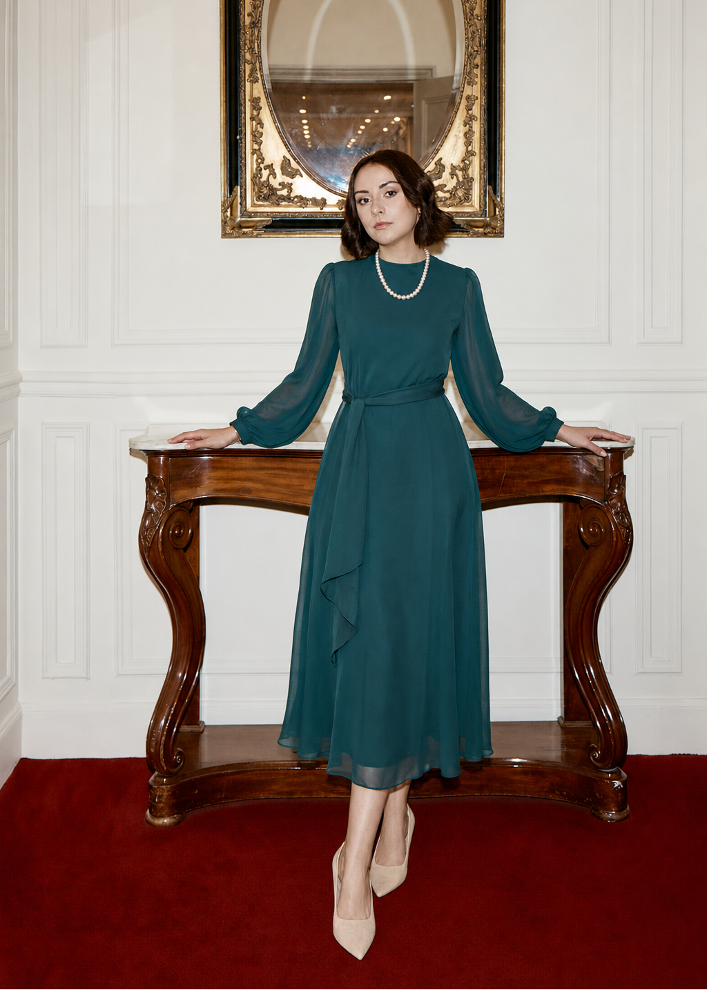 Ascot Summer Chiffon Silk Dress