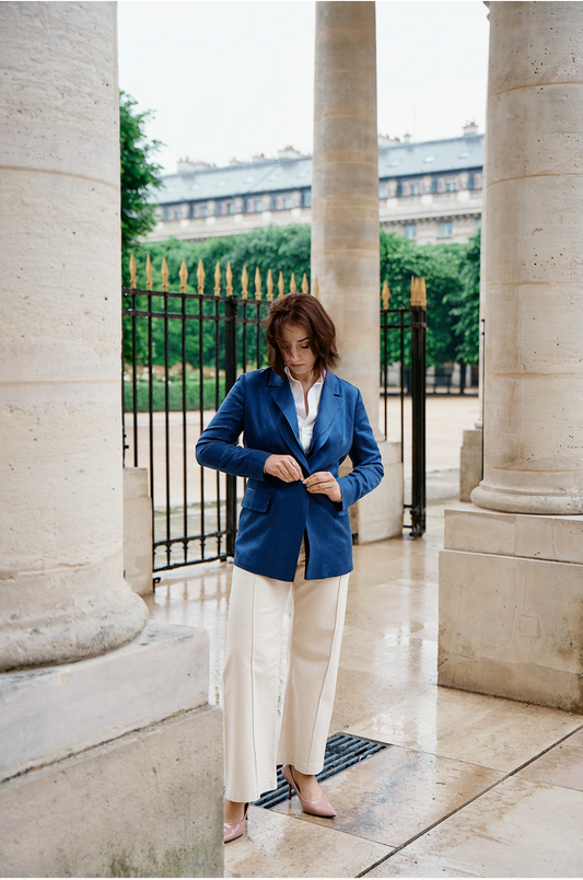 Blue Sapphire Silk Blazer