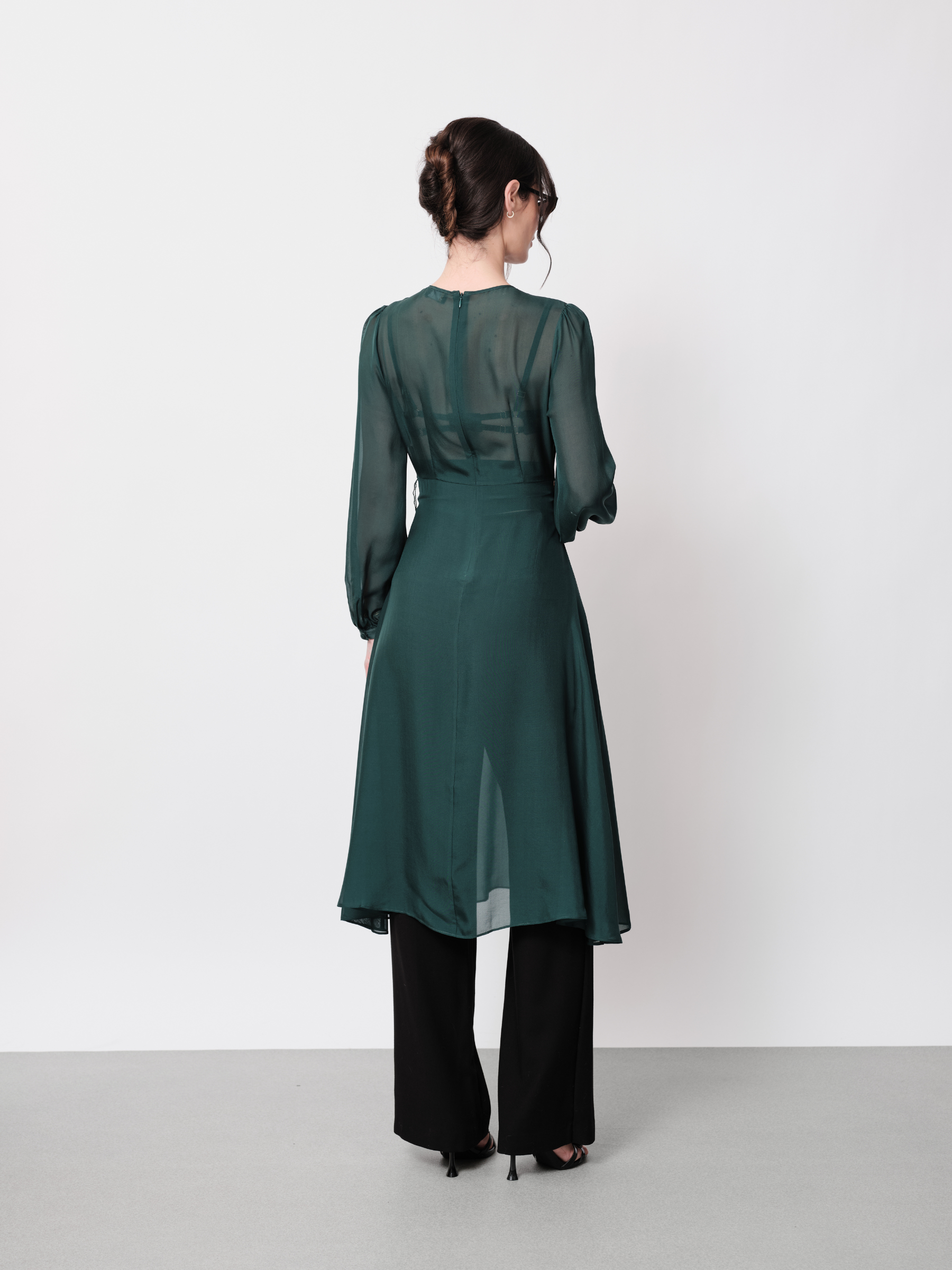 Ascot Chiffon Silk Midi Dress