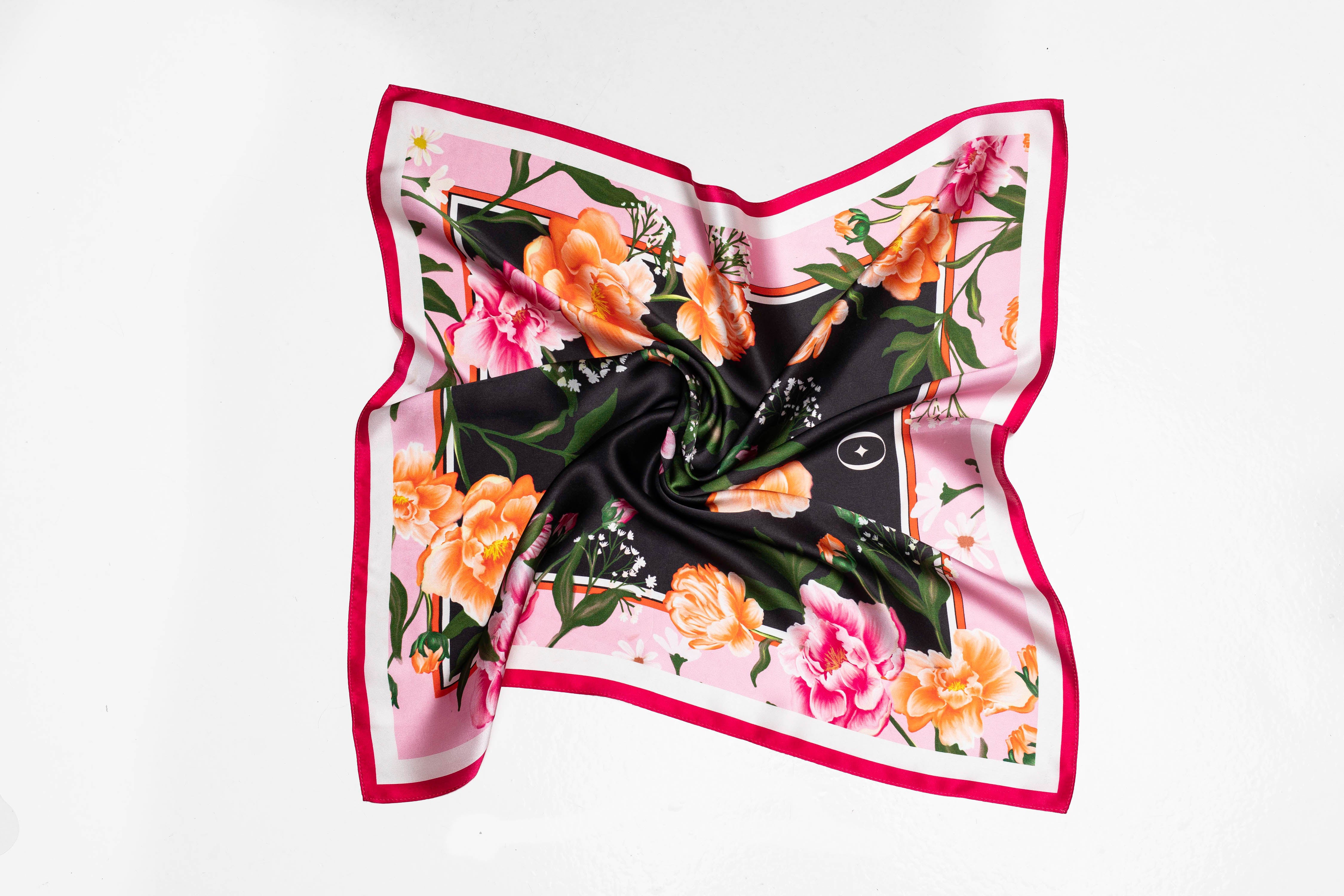 Silk Scarf Peonies HoA 60 x 60 cm