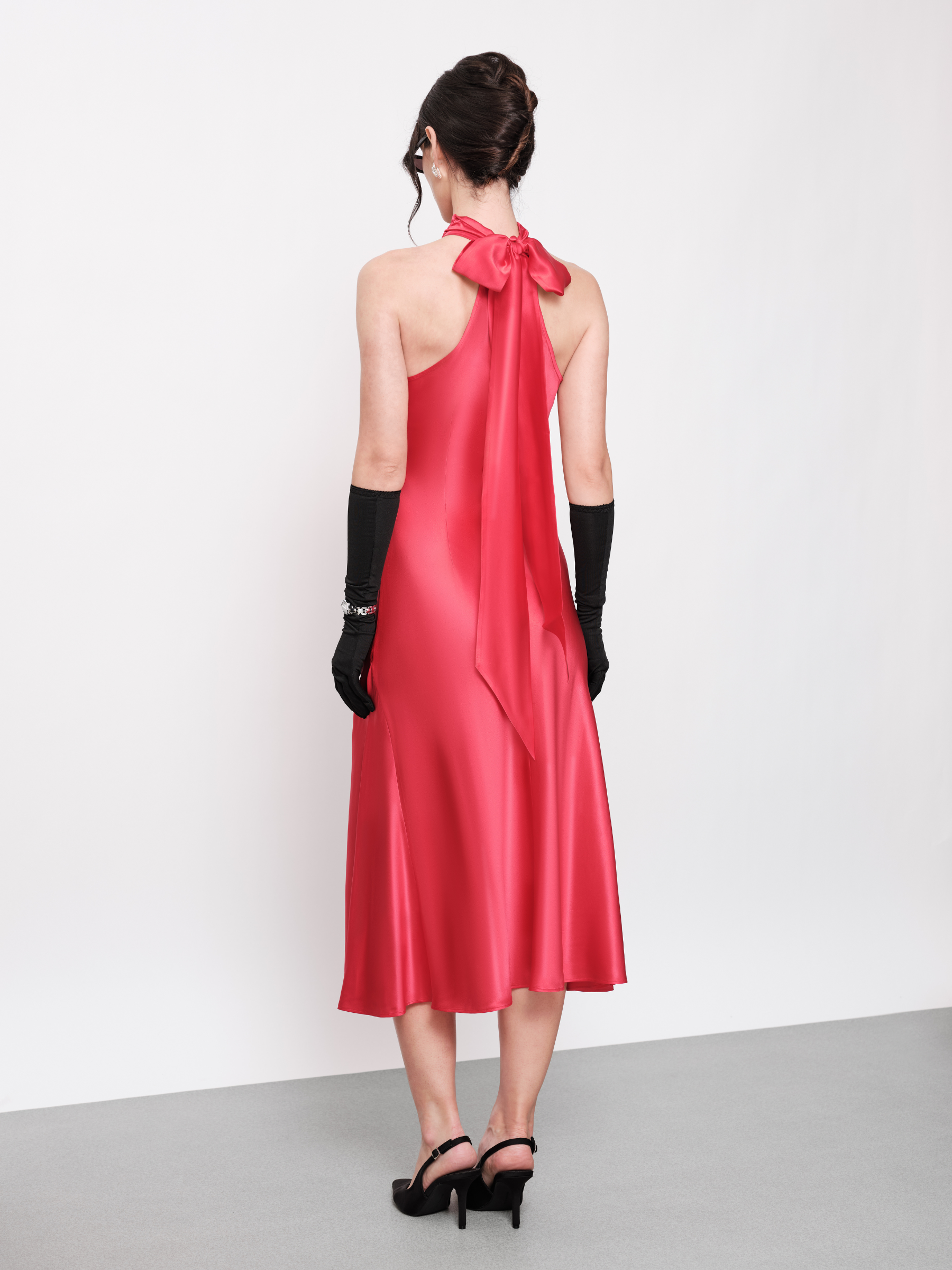 Queen of Hearts Red Poppy Silk Satin Dress