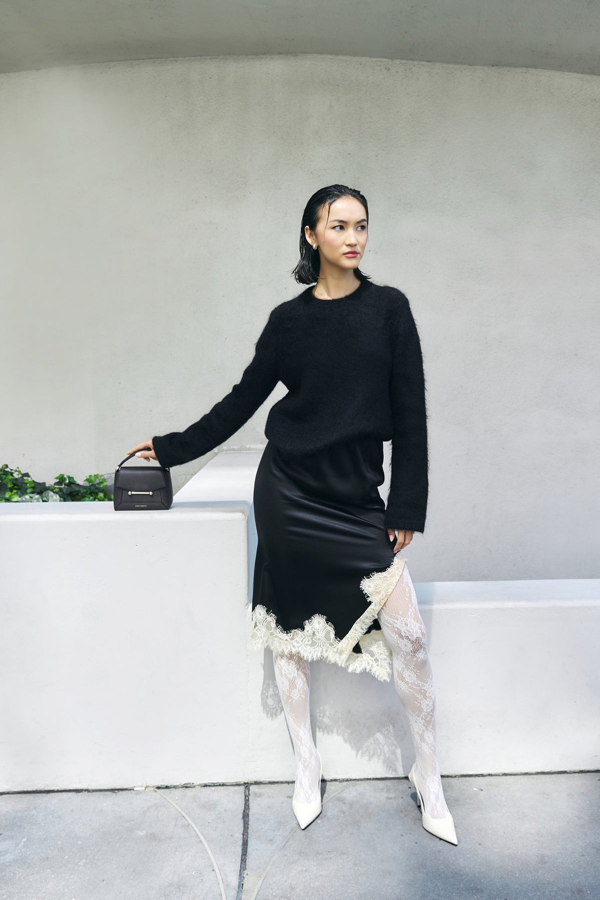Anna Silk Pencil Skirt