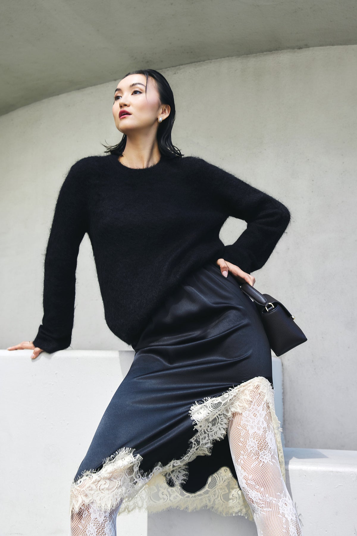 Anna Silk Pencil Skirt