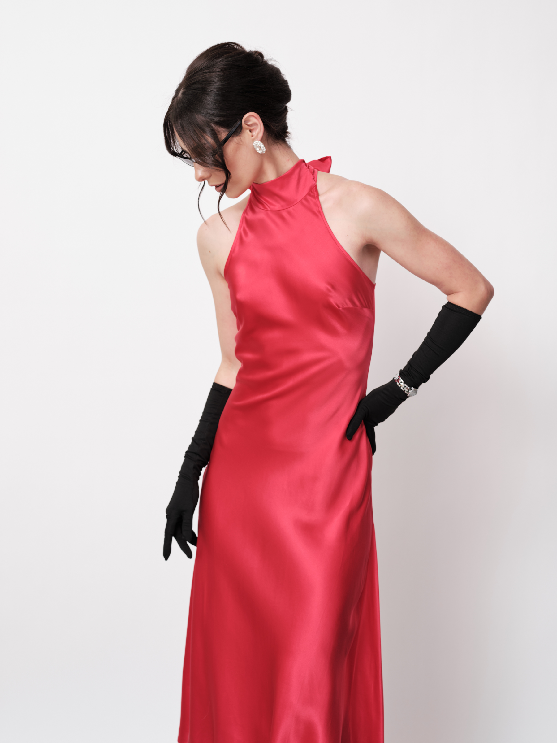 Queen of Hearts Red Poppy Silk Satin Dress