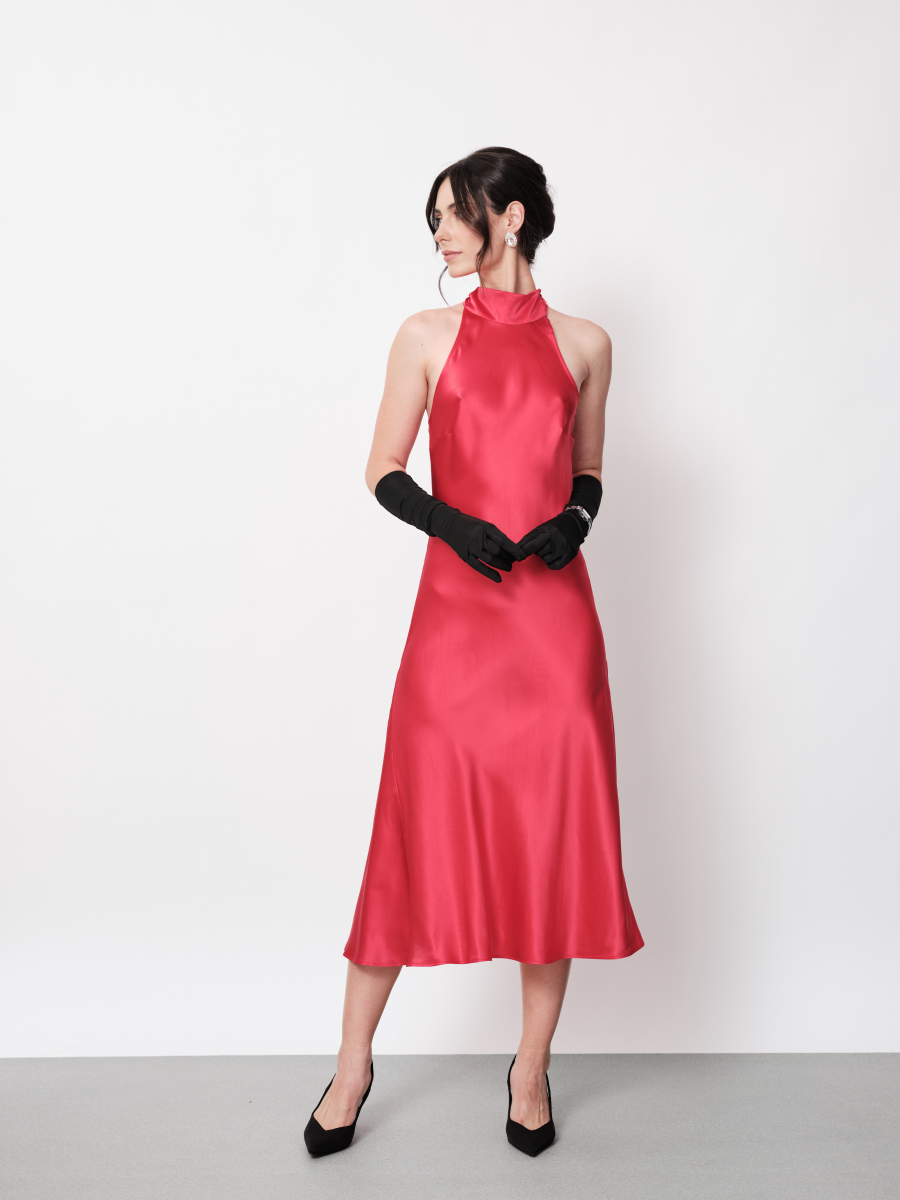 Queen of Hearts Red Poppy Silk Satin Dress