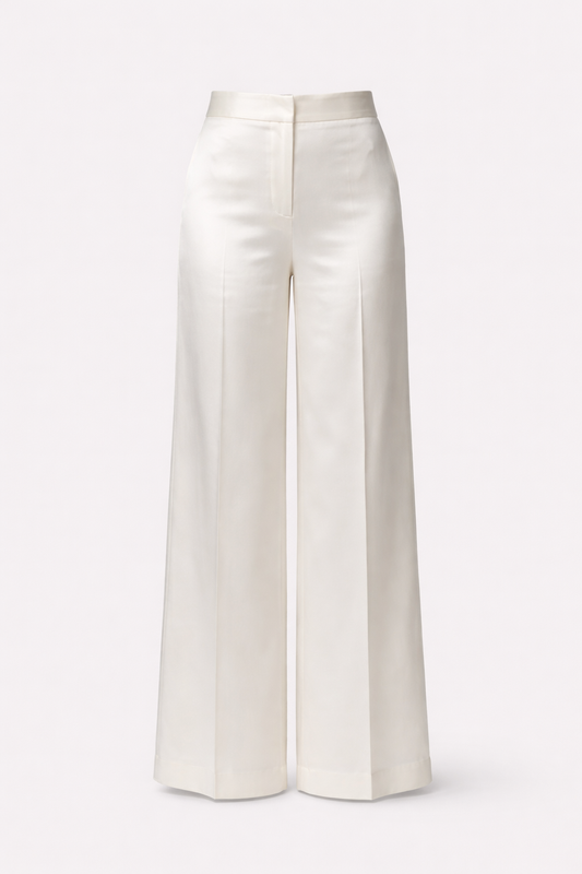 Diamond Palazzo Silk Structured Trousers