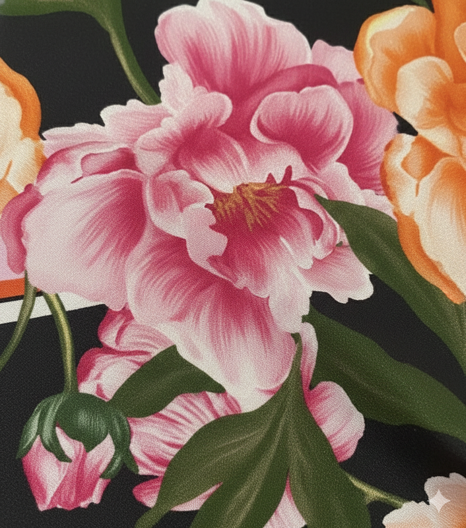 Silk Scarf Peonies HoA 60 x 60 cm