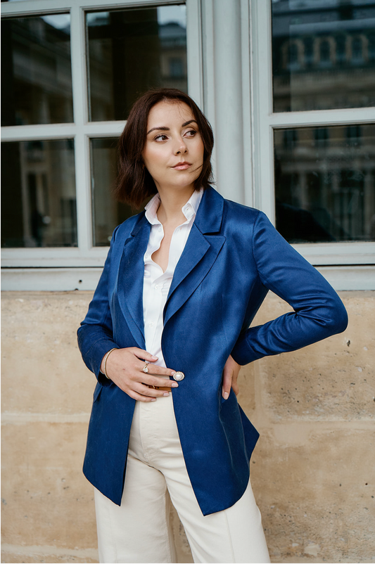 Blue Sapphire Silk Blazer